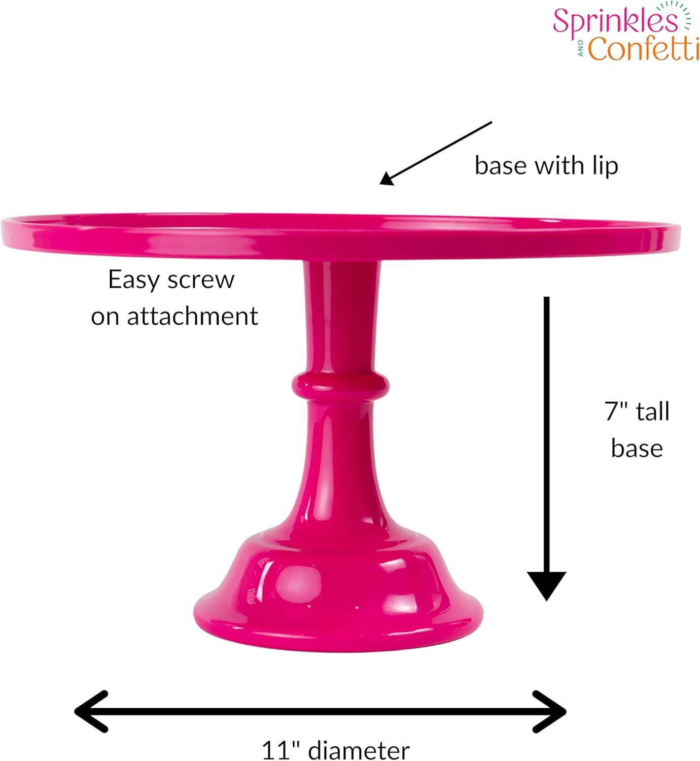 Hot Pink Melamine Pedestal Cake Stand