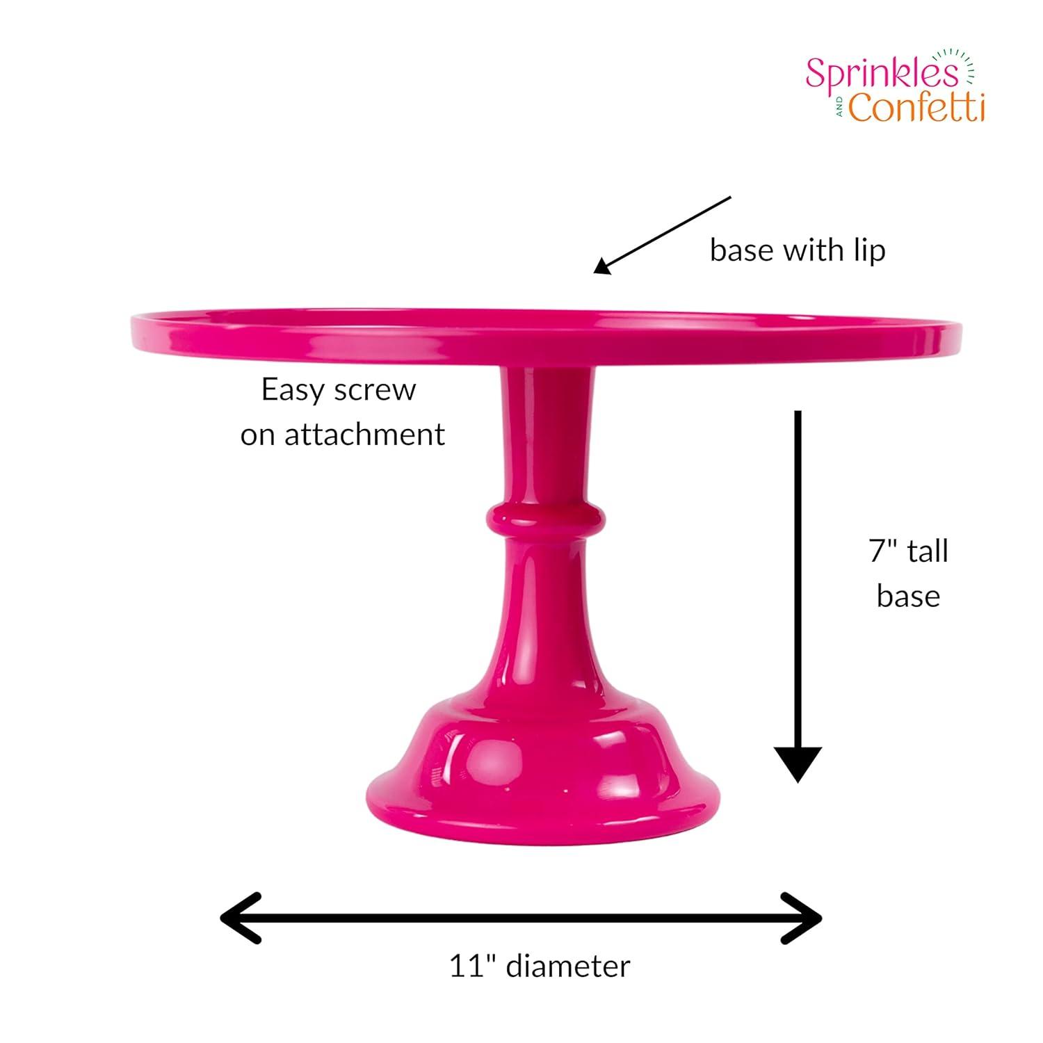 Bright Hot Pink Melamine Pedestal Cake Stand