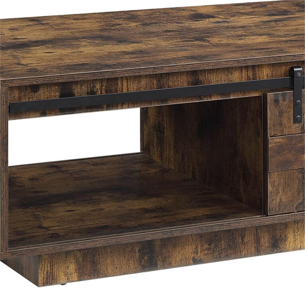 ACME Bellarosa Wooden Rectangular Storage Coffee Table in Rustic Oak