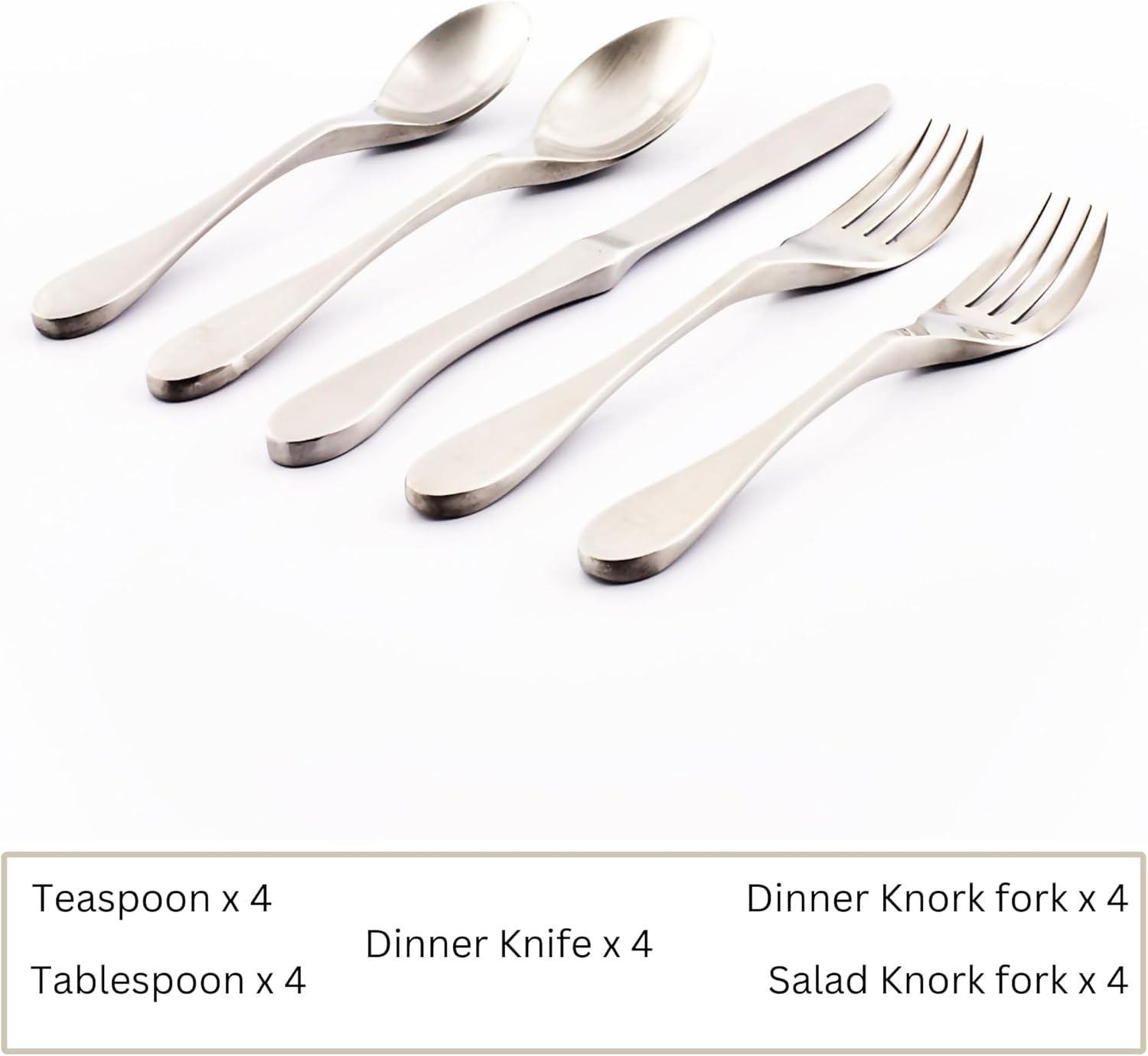 Ergonomic Stainless Steel 20-Piece Flatware Set