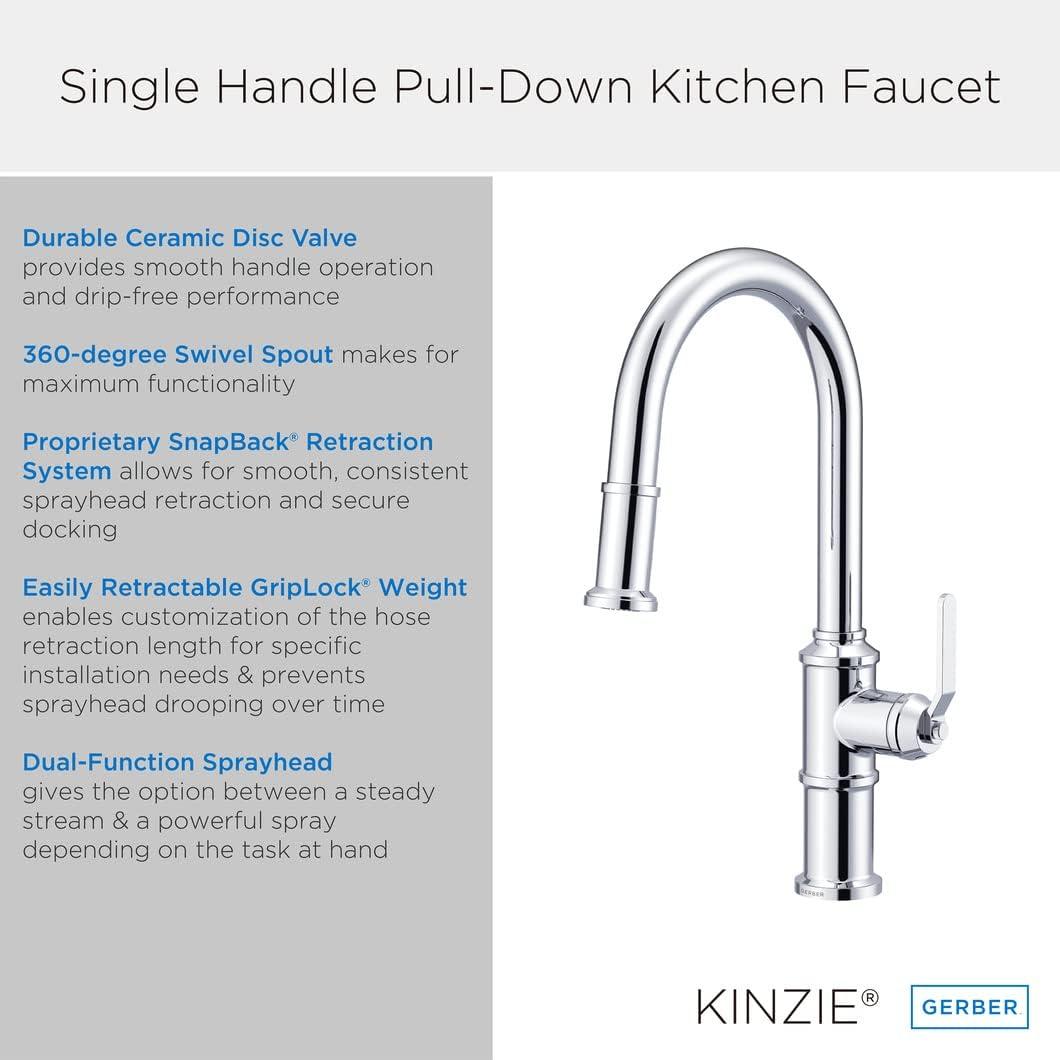 Kinzie Single Handle Pull-Down Kitchen Faucet