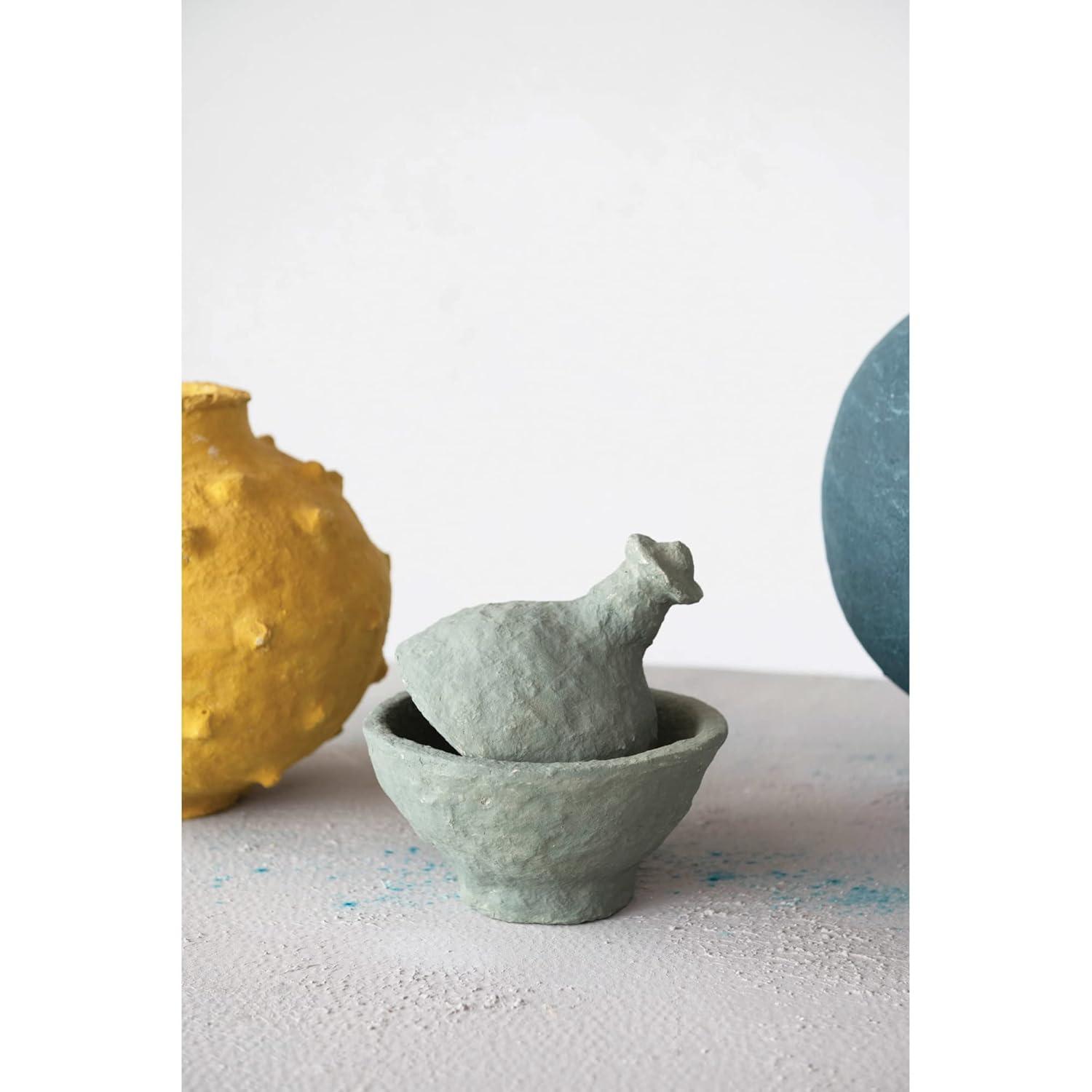 Creative Co-Op Decorative Handmade Paper Mache Vase with Raised Dots