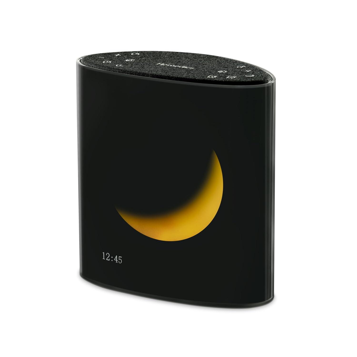Homedics Sound Sleep Moon Dream Sound Machine & Clock, Moon display mirrors lunar cycles to enhance sleep, 18 Sounds