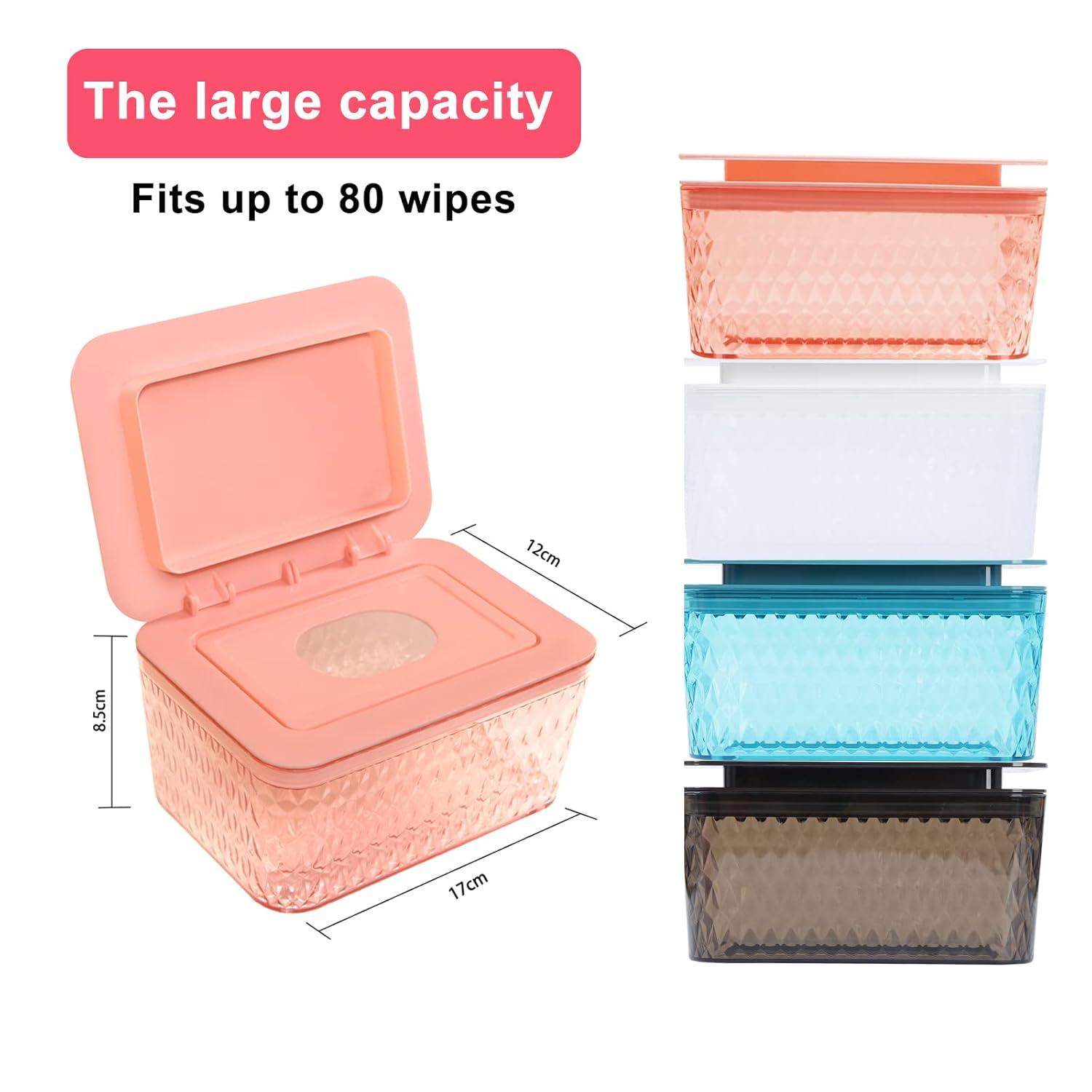 Hswt Wipes Dispenser Seal-Designed Wipe Dispenser Holder Wipes Case Box for Bathroom Keep Wipes Fresh, Dust-Proof & Non-Slip (6.7"x 4.7"x3.35")