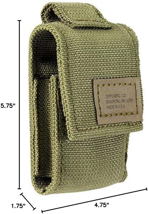 Zippo Lighter with MOLLE Green Pouch, 1.44" x 2.25"