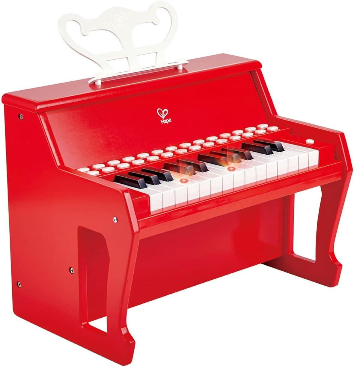 Hape Learn With Lights: Electronic Piano - Red, 25 Keys, Ages 3+