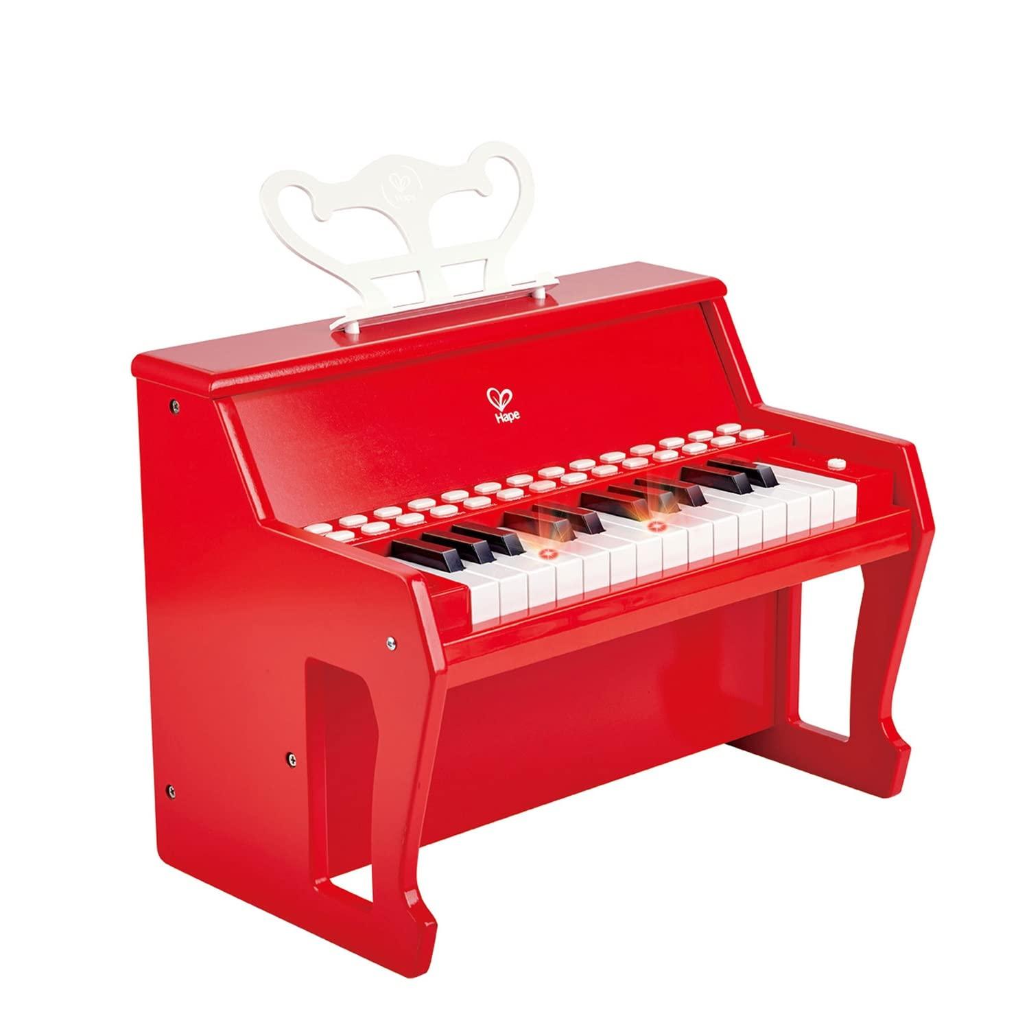 Hape Learn With Lights: Electronic Piano - Red, 25 Keys, Ages 3+