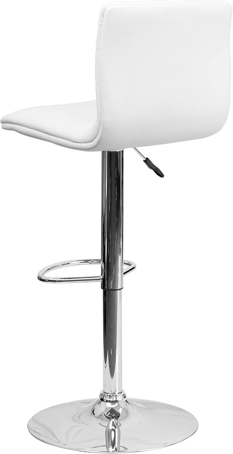 Flash Furniture Modern Vinyl Adjustable Height Barstool with Horizontal Stitch Back