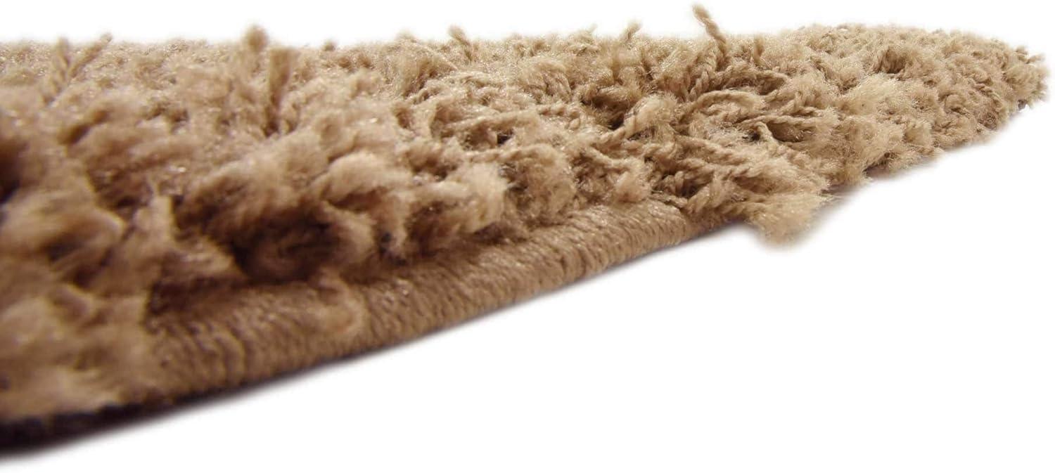 Sandy Brown Square Shag Rug with Easy Care