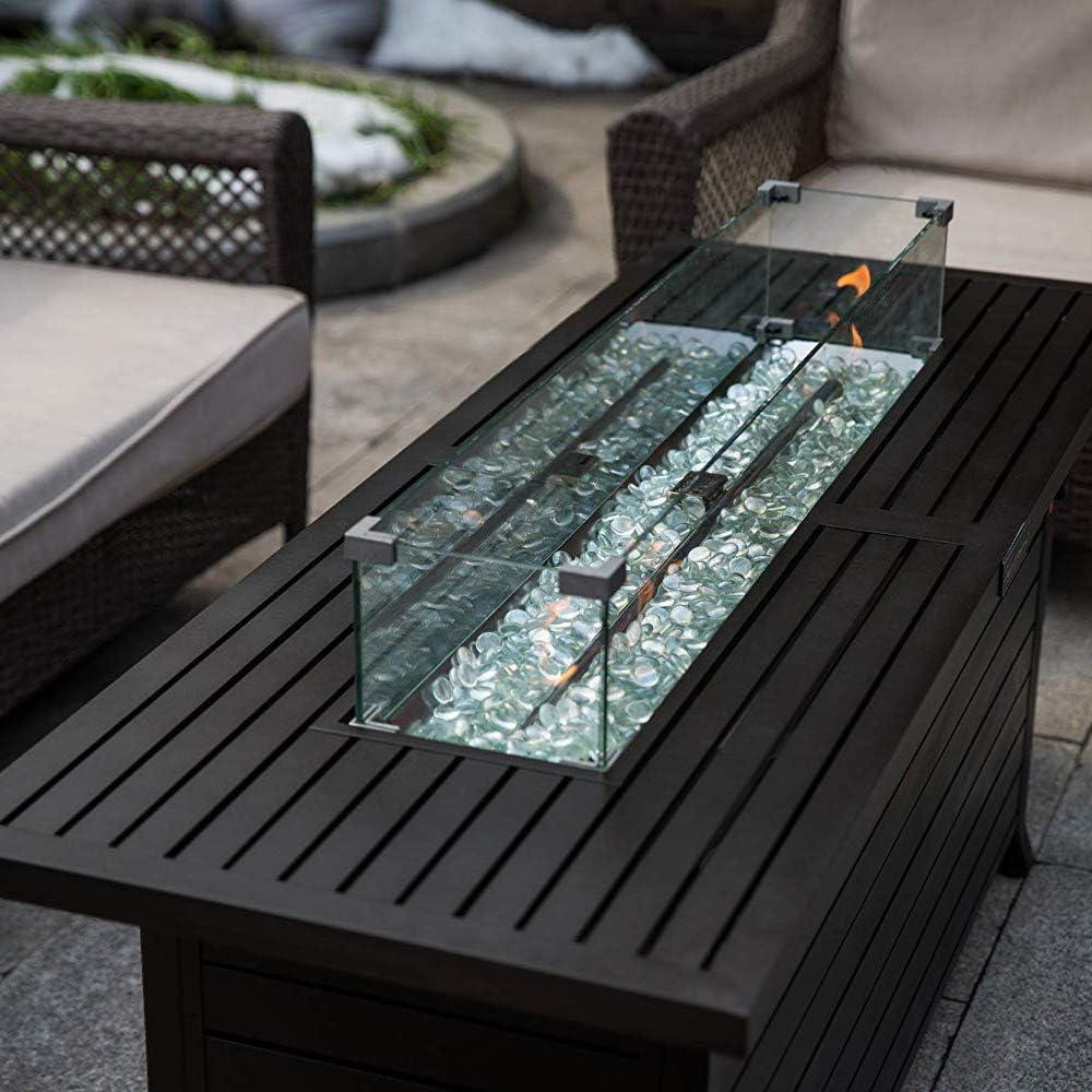 LEGACY HEATING Glass Wind Guard for Rectangular Fire Table by (model-CDFP-rw) …