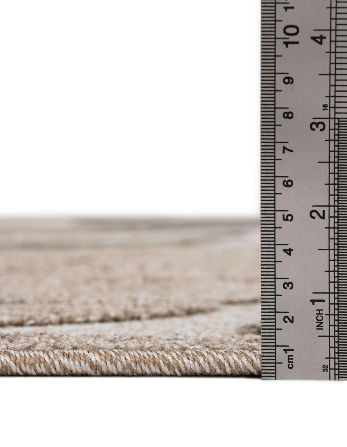 Unique Loom 8' 0 x 10' 0 Gray Outdoor Botanical Augusta Area Rug