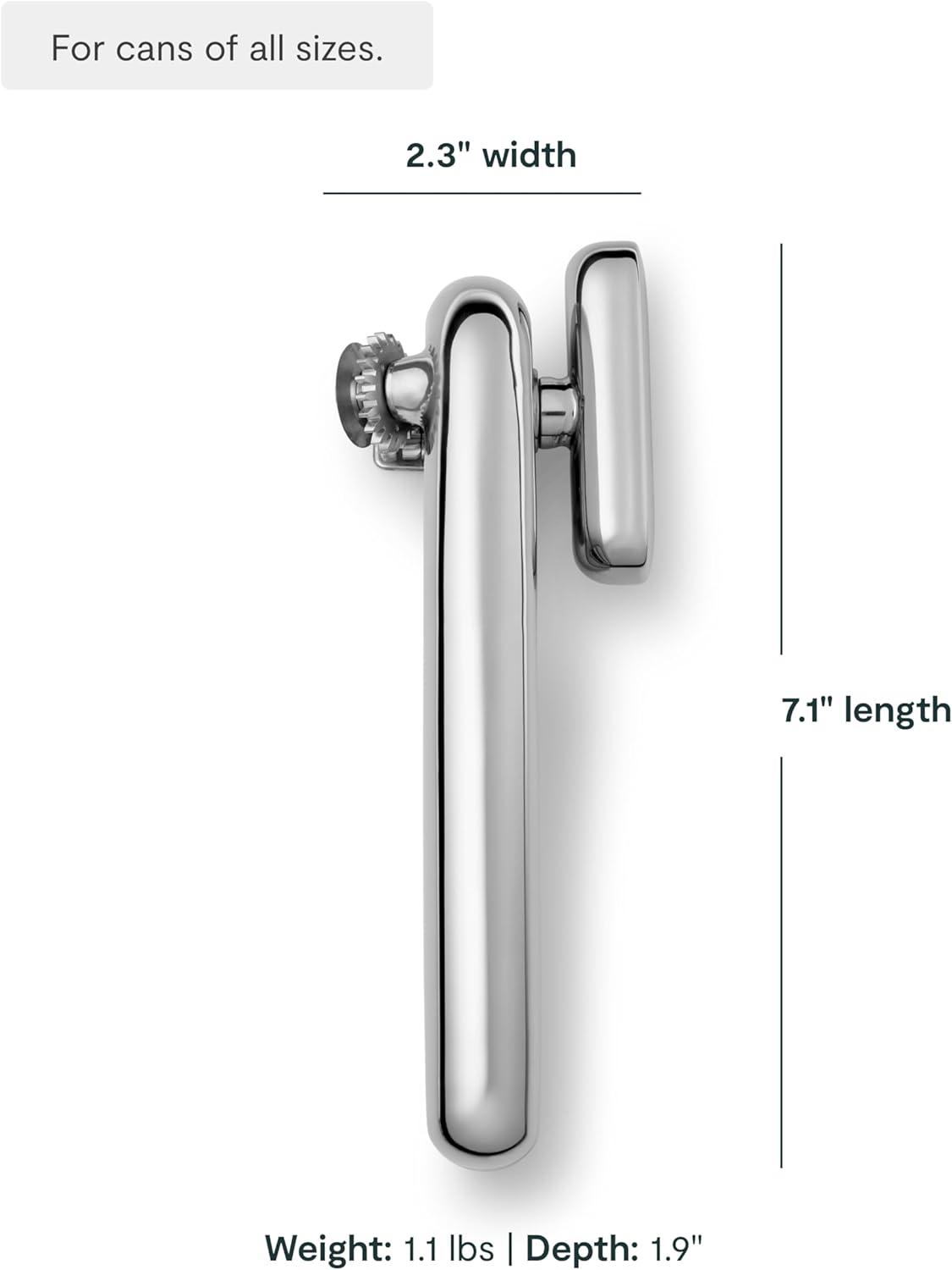 Caraway Home Stainless Steel Can Opener: Manual Silver Freestanding, Hand Wash, 1 Year Warranty, 7.1" Height