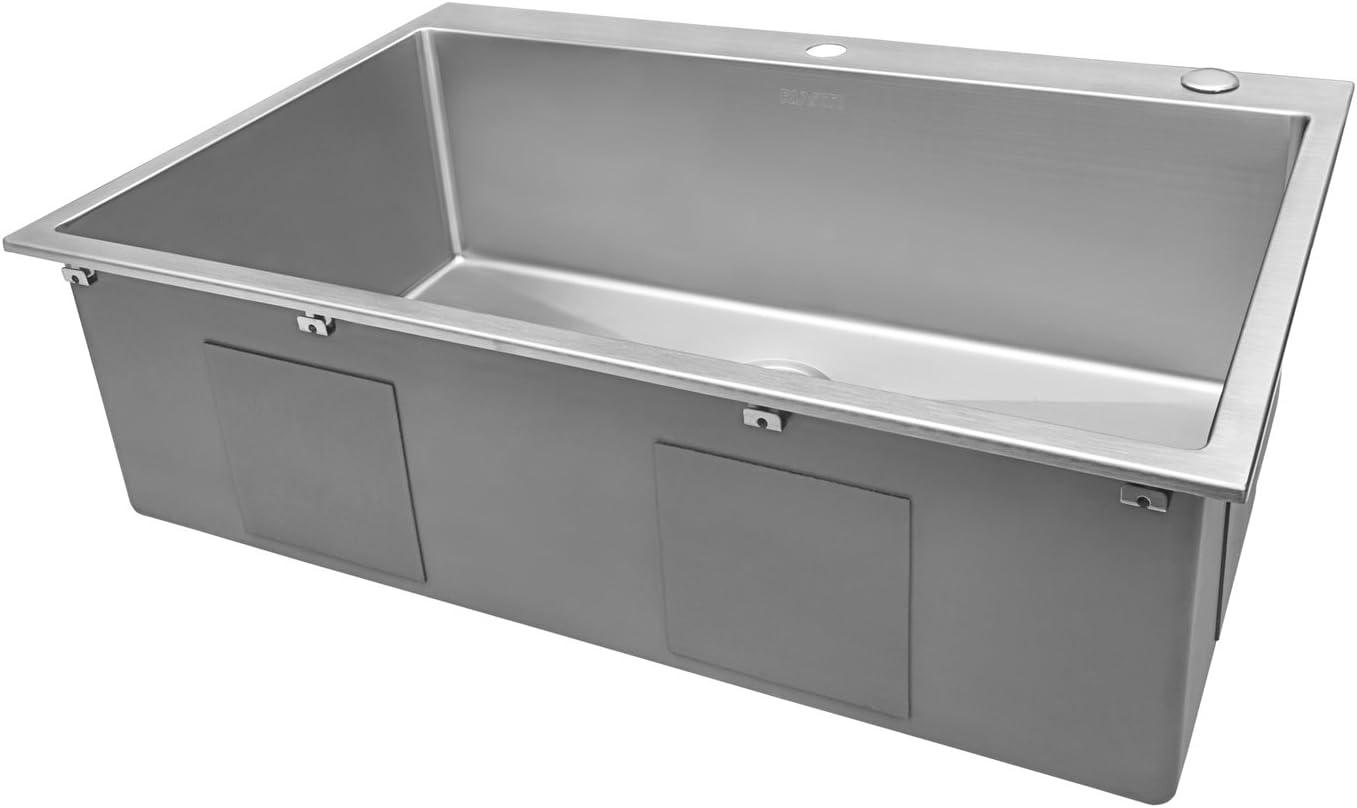 Ruvati 33 x 22 inch Drop-inStainless Steel Rounded Corners Topmount Kitchen Sink Single Bowl