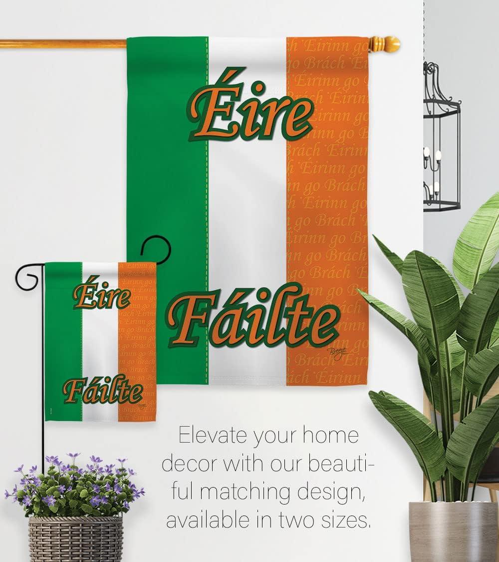 Breeze Decor 08072 Ireland 2-Sided Vertical Impression House Flag - 28 x 40 in.