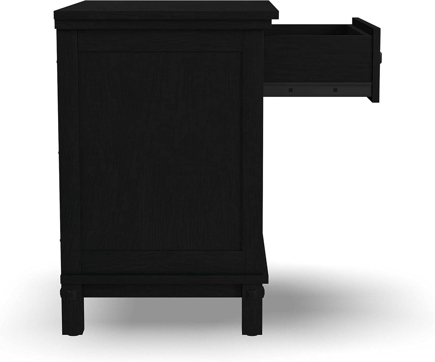 Homestyles Oak Park 1-Drawer Traditional Wood Closed Nightstand in Black