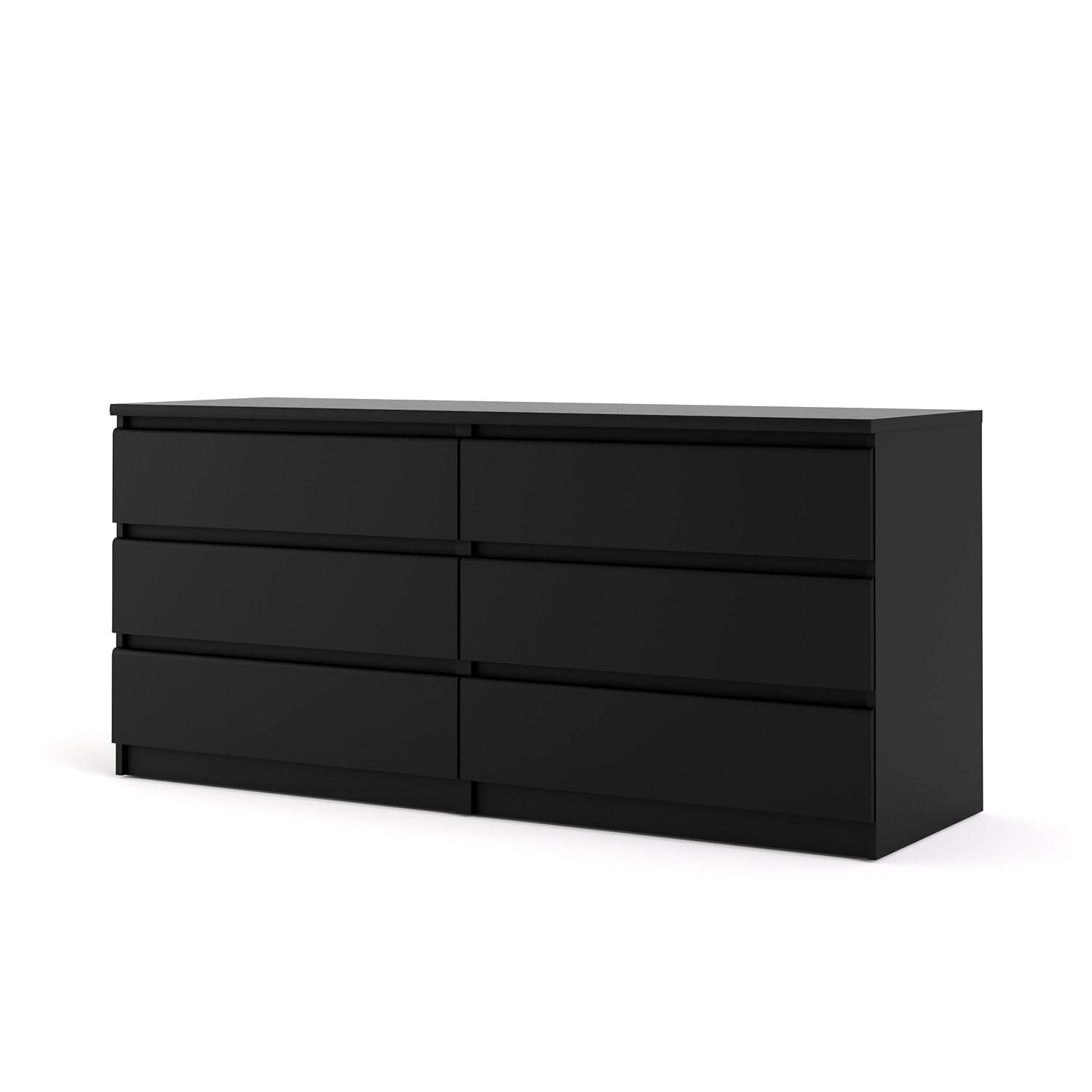 Tvilum,Scottsdale 6 Drawer Double Dresser, Black Matte