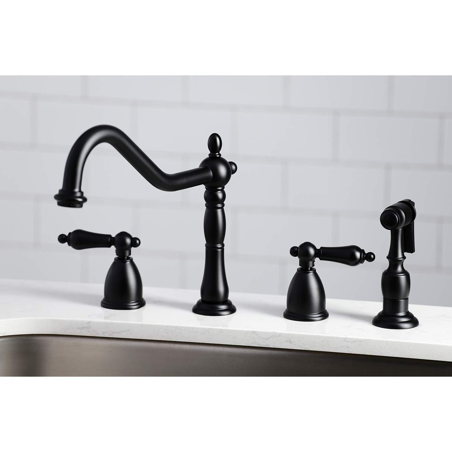 Kingston Brass Kingston Brass Essex Double-Handle 3-Hole Widespread Kitchen Faucet KB1790BEXLS