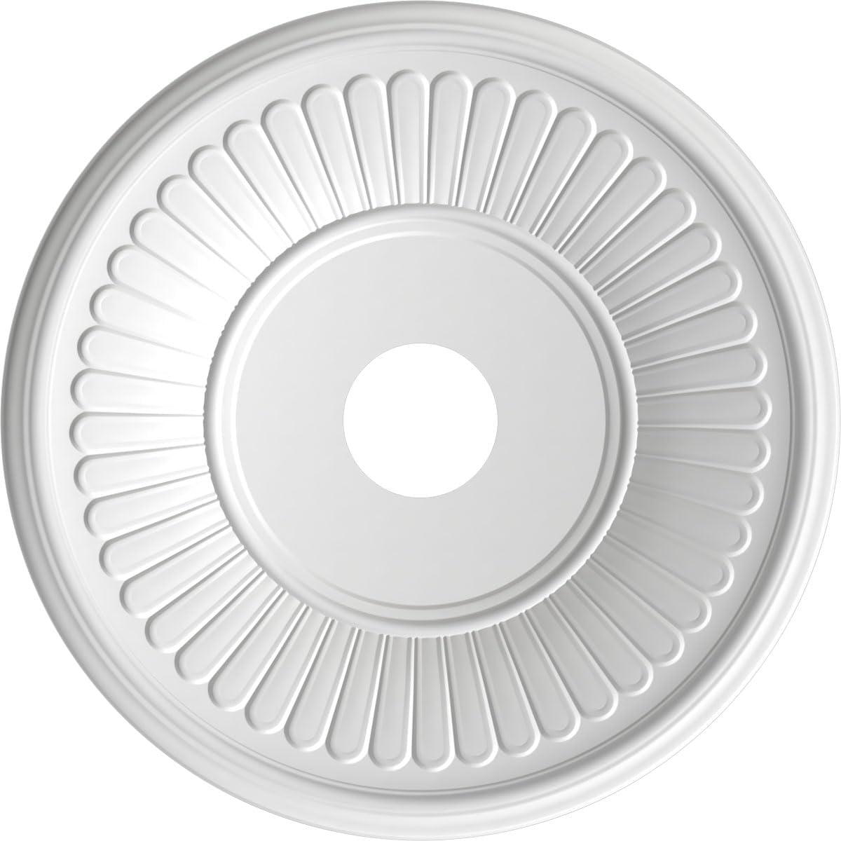 Blossom White 19" Thermoformed PVC Ceiling Medallion