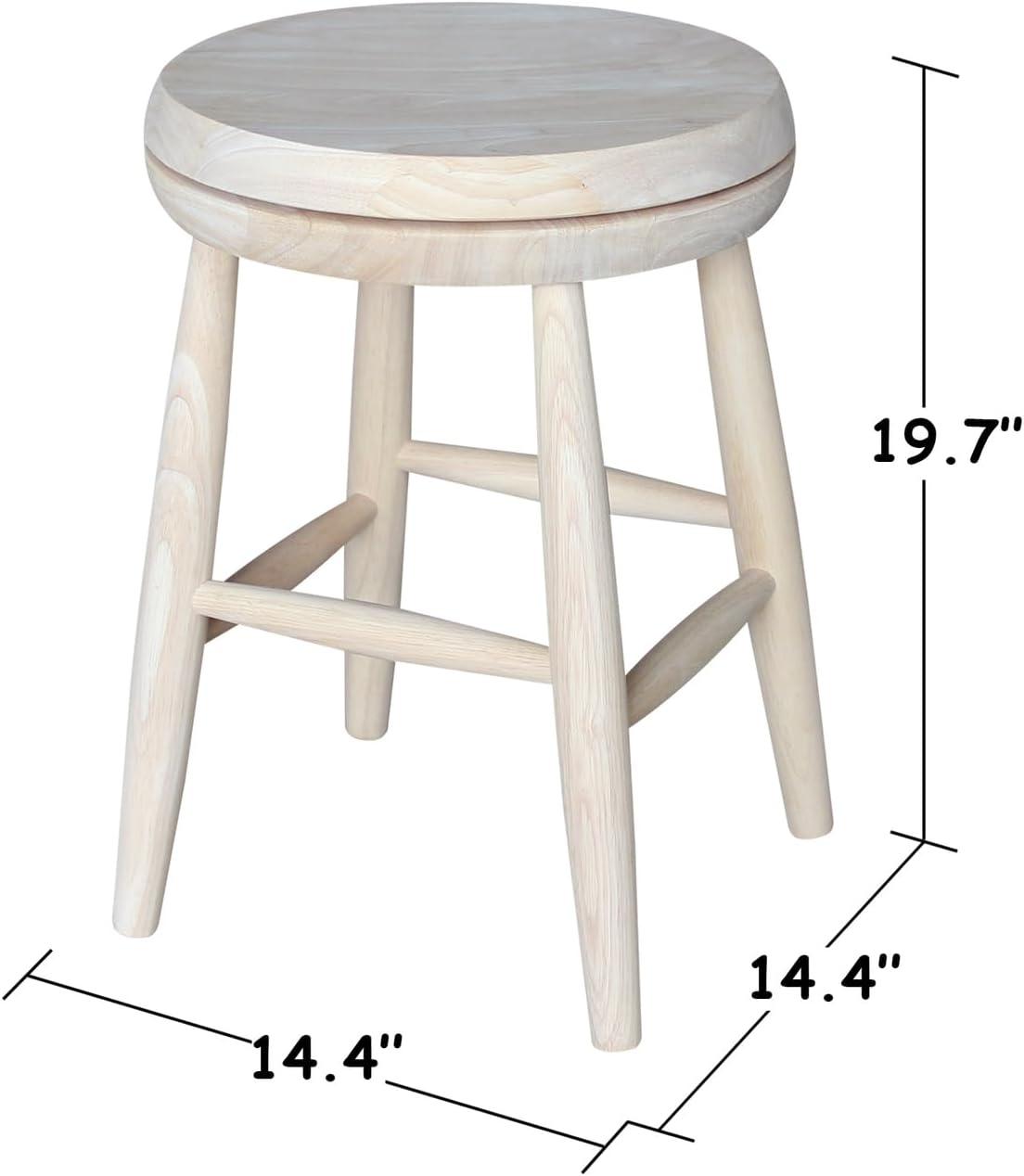 Jonathan Swivel Scooped Seat 18" Stool - Unfinished - International Concepts