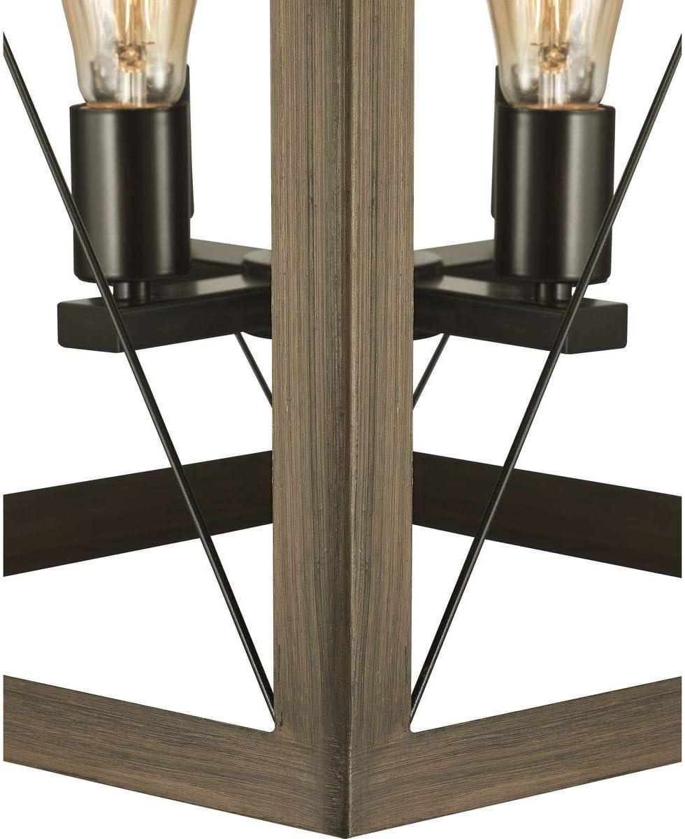 Progress Lighting Briarwood 4-Light Foyer Pendant, Antique Bronze Finish, Vintage-Style Bulbs, Steel Material