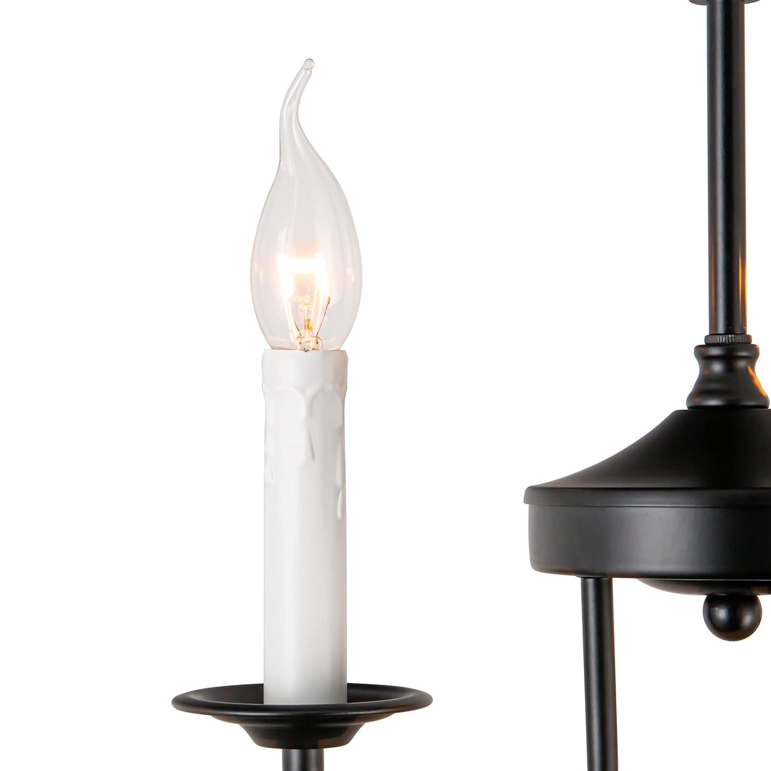 Gracie Oaks Vintage Farmhouse 18-Light 2-Tier Black Chandelier, Retro Round Pendant Light Fixture For Industrial Decor