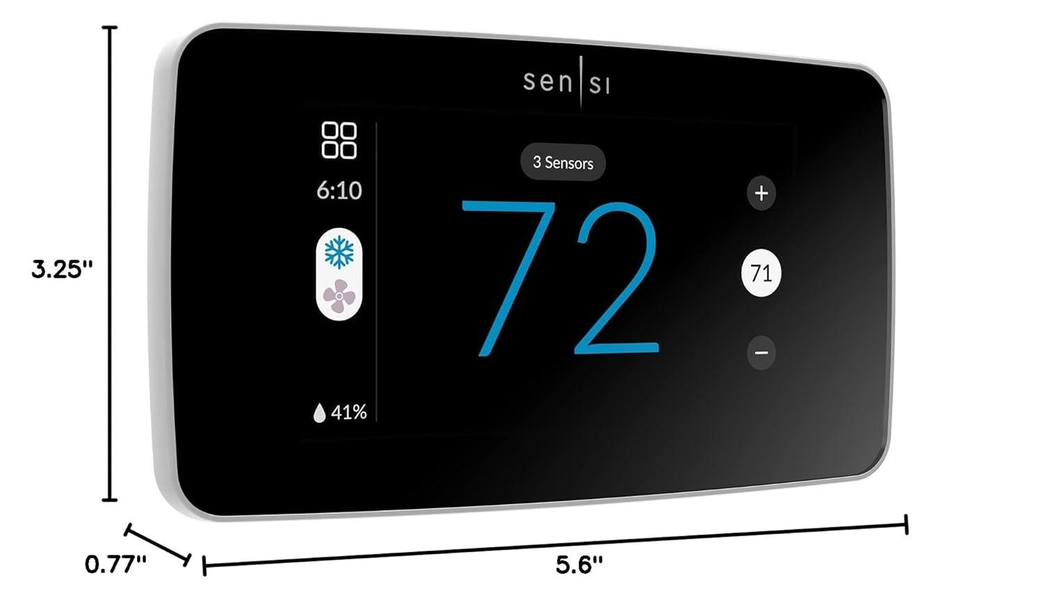 Sensi Touch 2 Black Programmable Smart Thermostat with LCD Display