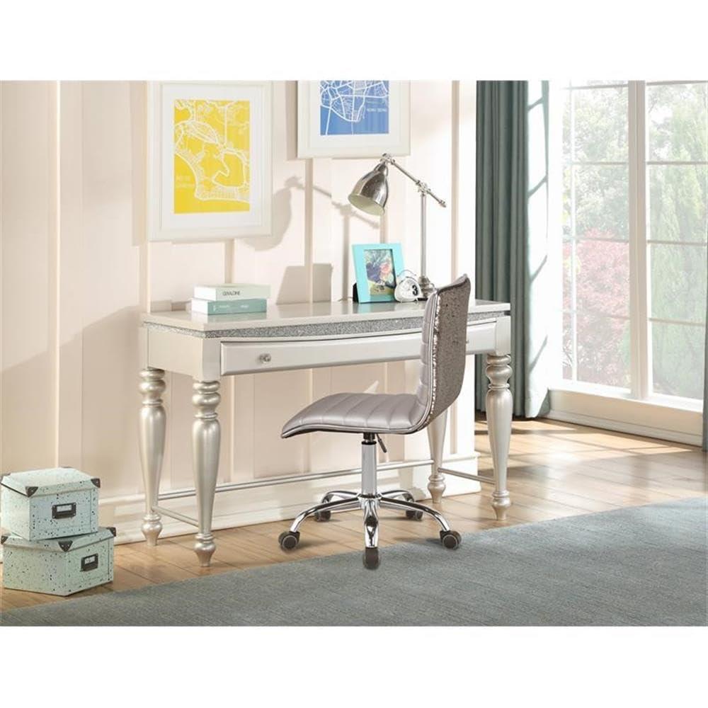 ACME Alessio Office Chair in Silver and Chrome