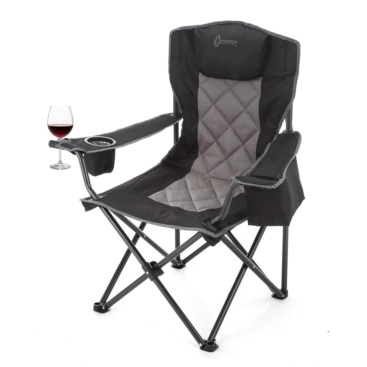ARROWHEAD Outdoor Folding Camping Chair with Cushions