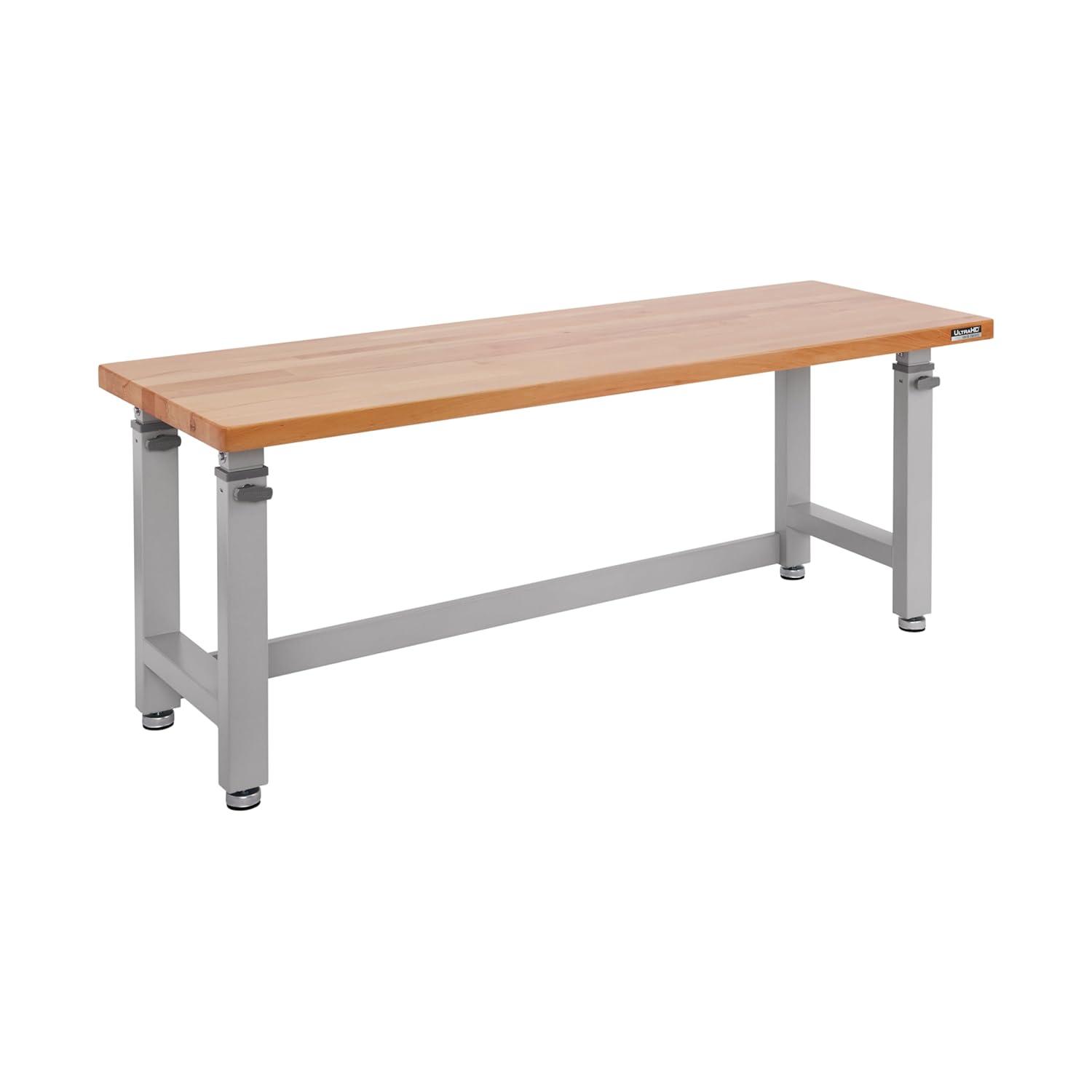 Seville Classics UltraHD Adjustable Height Workbench, 72" W x 25" D x 28.5" - 42" H