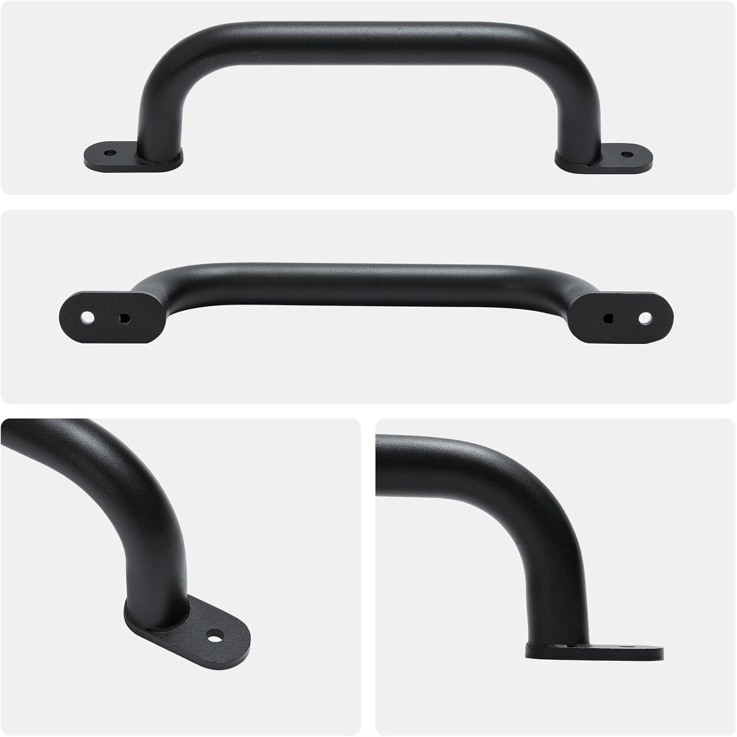 13'' Black Metal Playground Safety Handles Pack of 2 - Playset Handles, Swing Set Grab Handle, Playhouse Grab Bar, Hand Grip for Jungle Gym, Home Gym, Treehouse
