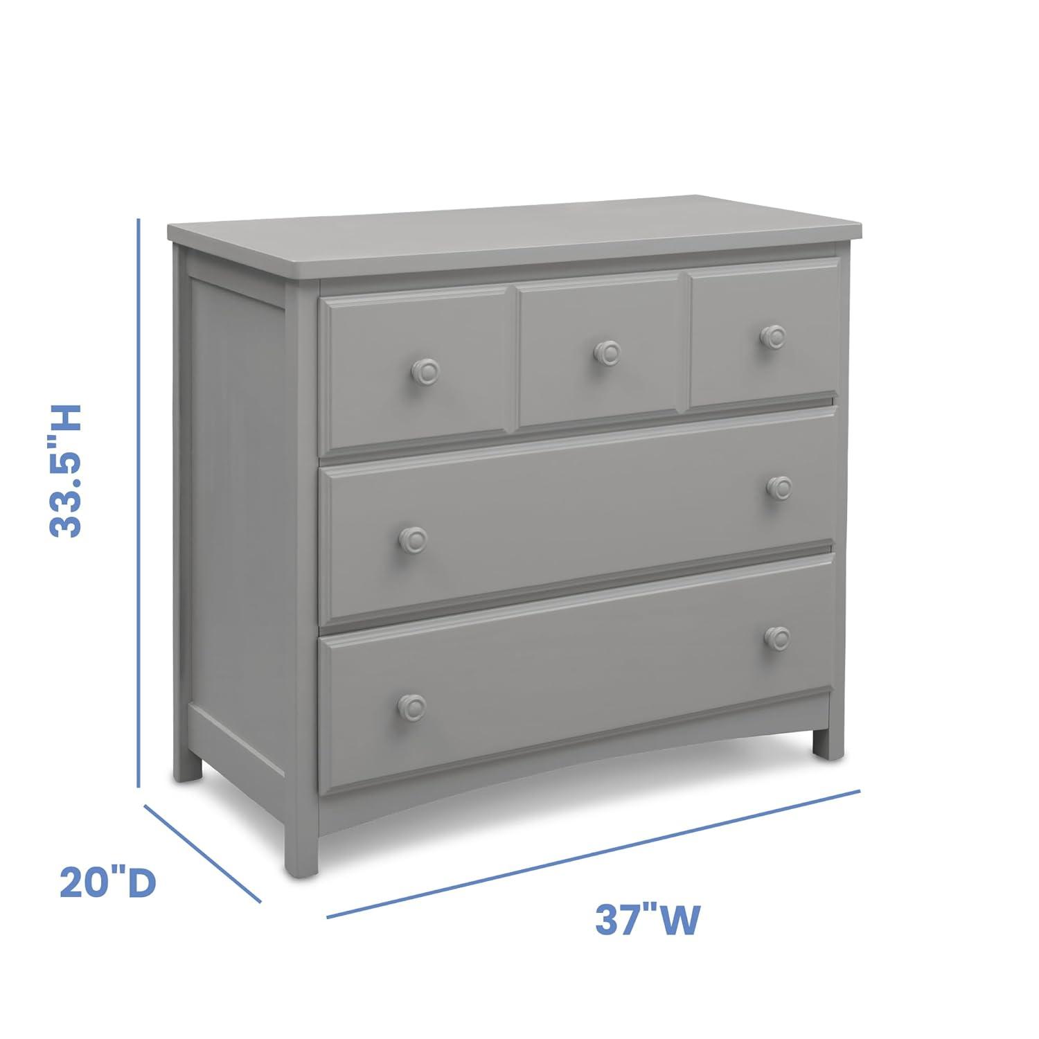 Grey 3-Drawer Nursery Dresser with Interlocking System