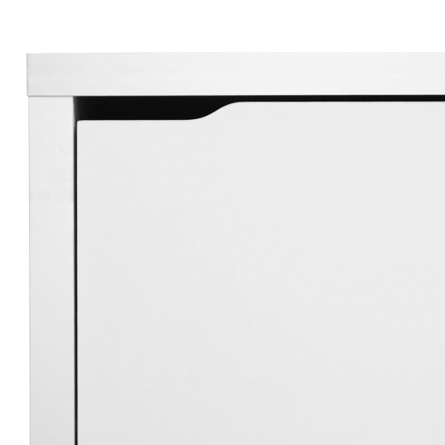 Simms 3 Drawer Modern Shoe Cabinet White - Baxton Studio: Entryway Organizer, Holds 18 Pairs