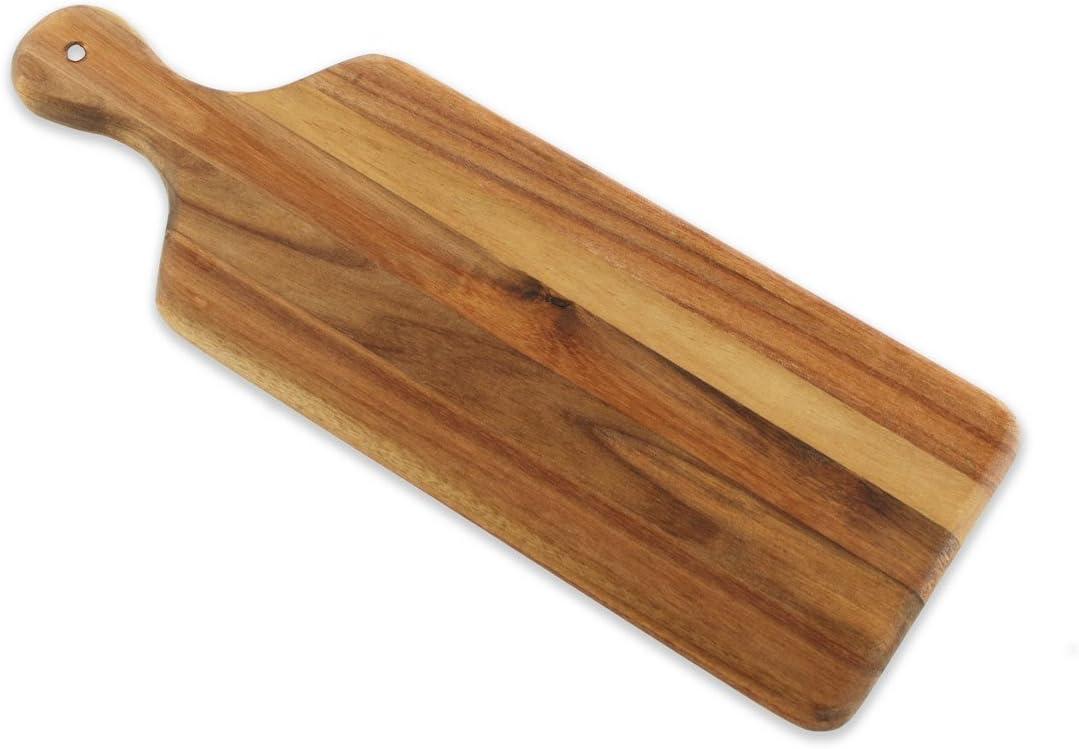 Acacia Wood Paddle Cutting and Serving Board with Handle