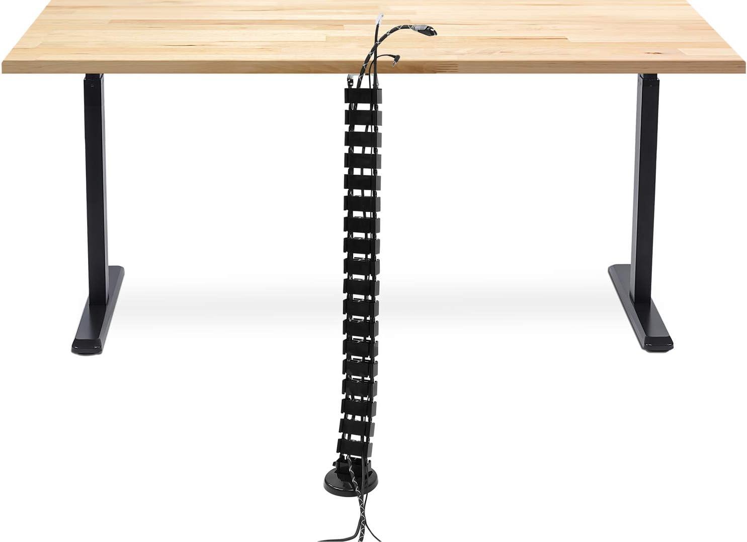 Mount-It! Cable Management Spine & Desk Cord Organizer | Keeps Power & AV Cords Safe and Organized | 50 in. Long Modular Wire Management Tray | Black