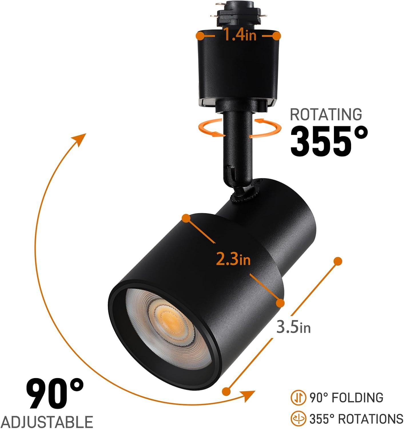 10W H Track Lighting Heads, Dimmable LED Track Lighting Heads Fixtures Bright 3000K Warm White Track Light Head for Accent Task Art, Flicker Free CRI90+ 24° 900lm (White, 4 Pack)