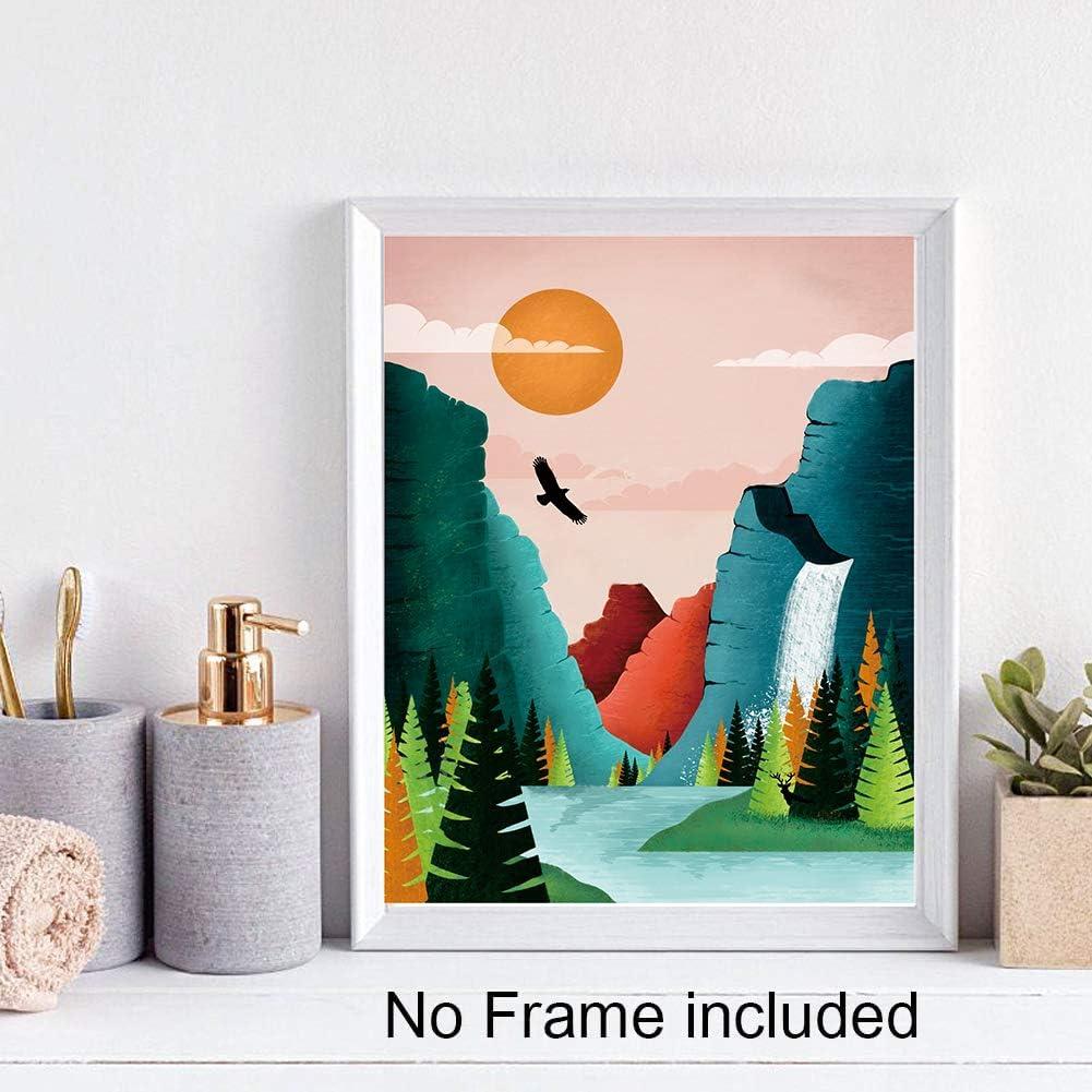 Set of 4 Abstract National Park Prints for Kids