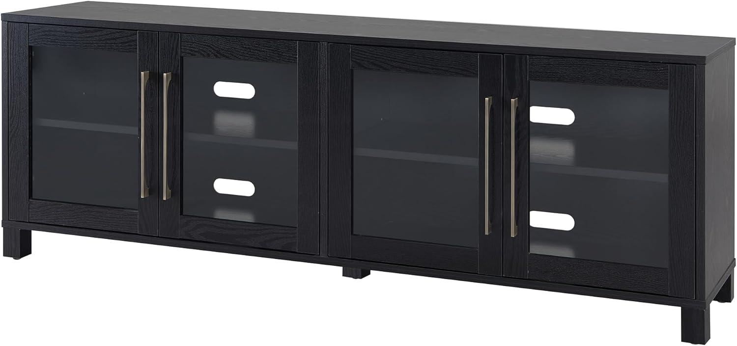 Evelyn&Zoe Quincy Rectangular TV Stand for TV's up to 75", Black Grain