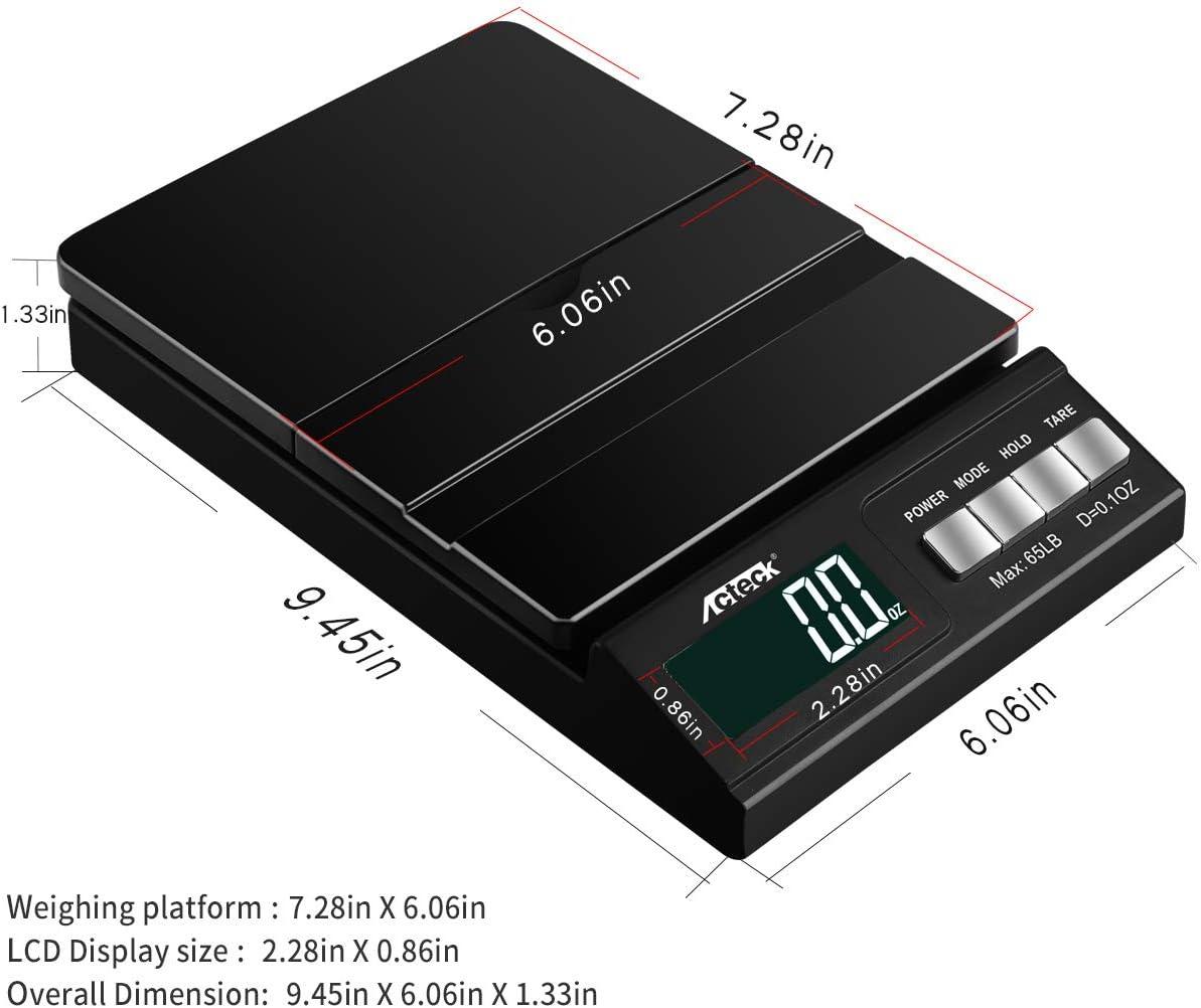 Acteck 65LB Black Digital Shipping Postal Scale with LCD Display