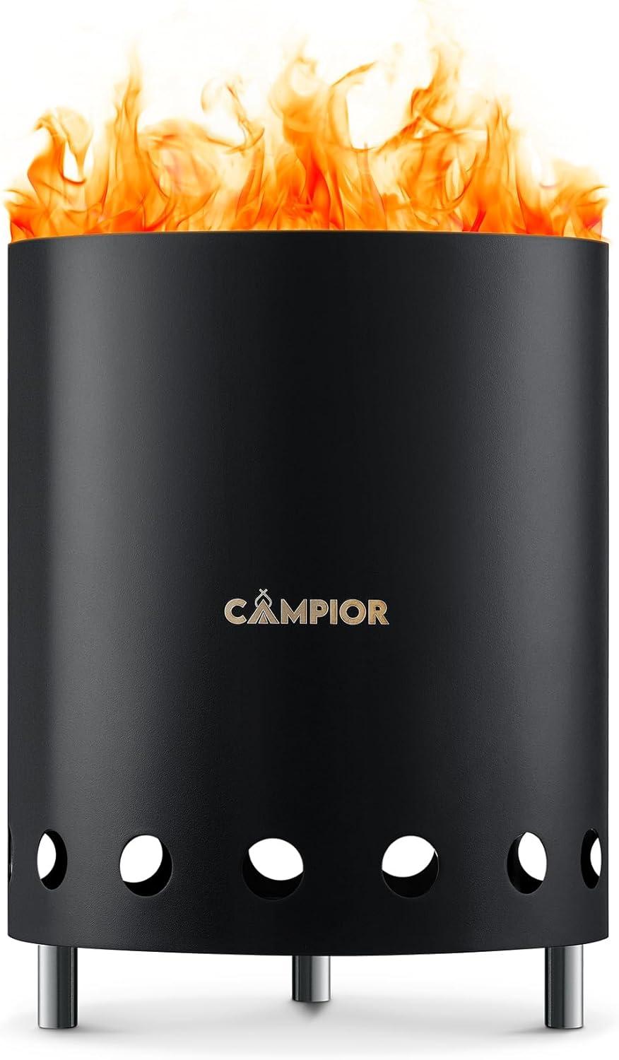 New Stainless Steel Firewood Stove 15 cm Diameter Wood-burning Smokeless Fire Pit Stove ?Black)