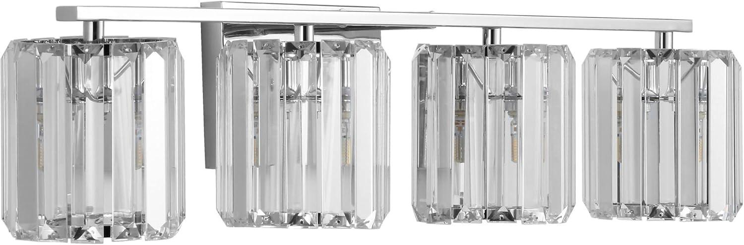 Chrome Glass Prism LED Vanity Light, 29.75"