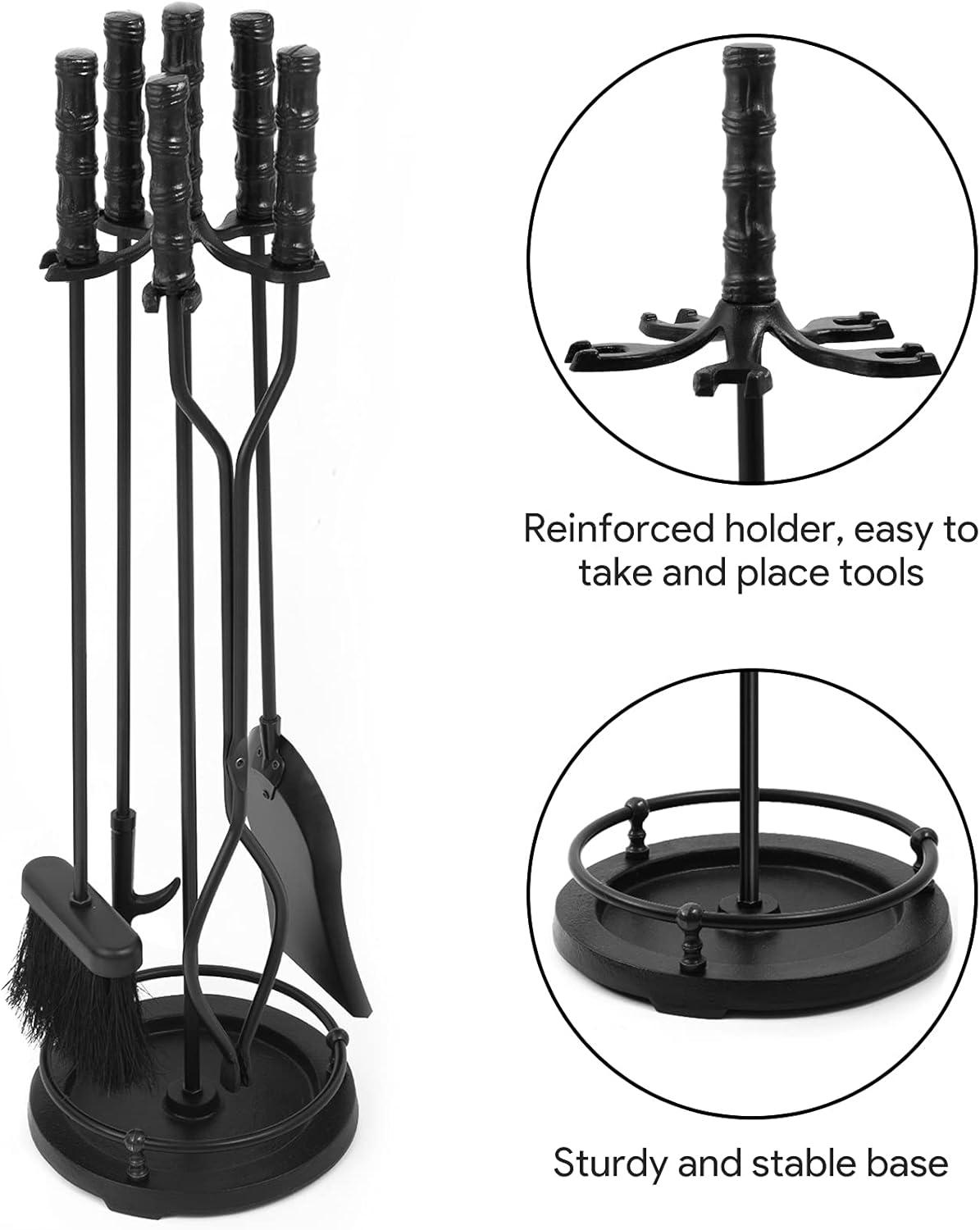 Red Barrel Studio® Rougui 5 Piece Iron Fireplace Tool Set
