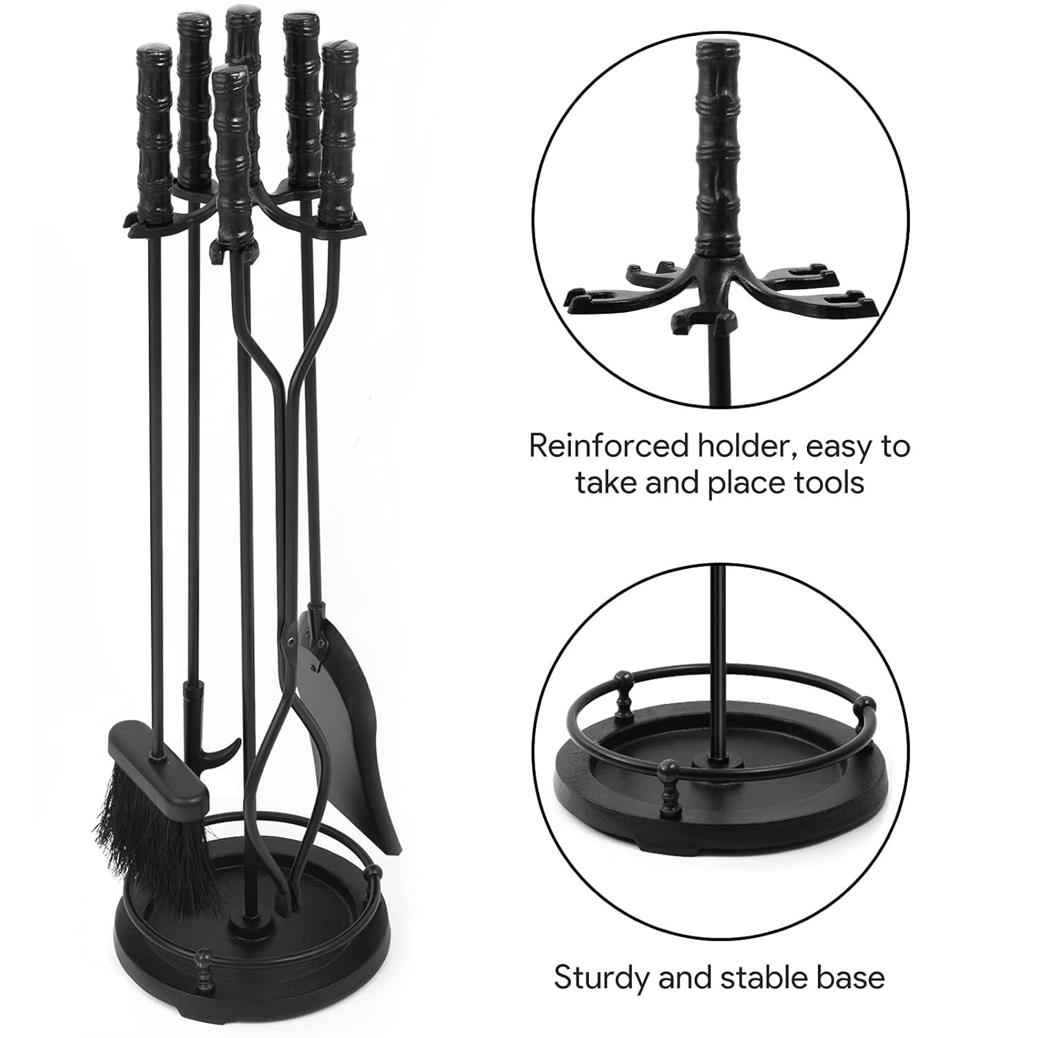 Red Barrel Studio® Rougui 5 Piece Iron Fireplace Tool Set
