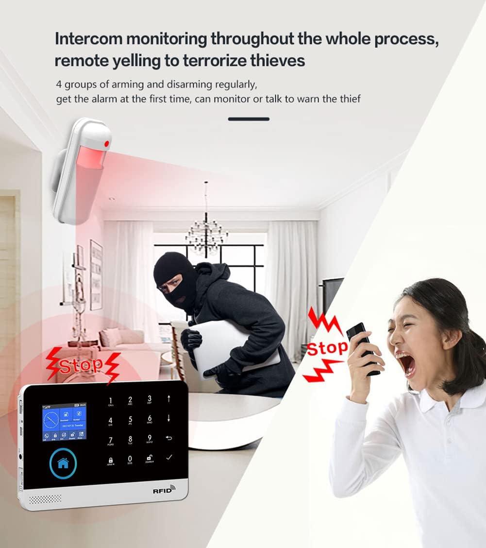 LWOHSI Home Security System,WiFi Wireless Alarm System with Door Window and Motion Sensors,Loud Siren,APP Alerts Push,Compatible with Alexa,NO Monthly Fees for Home Kids Safety (13 Piece Kits)