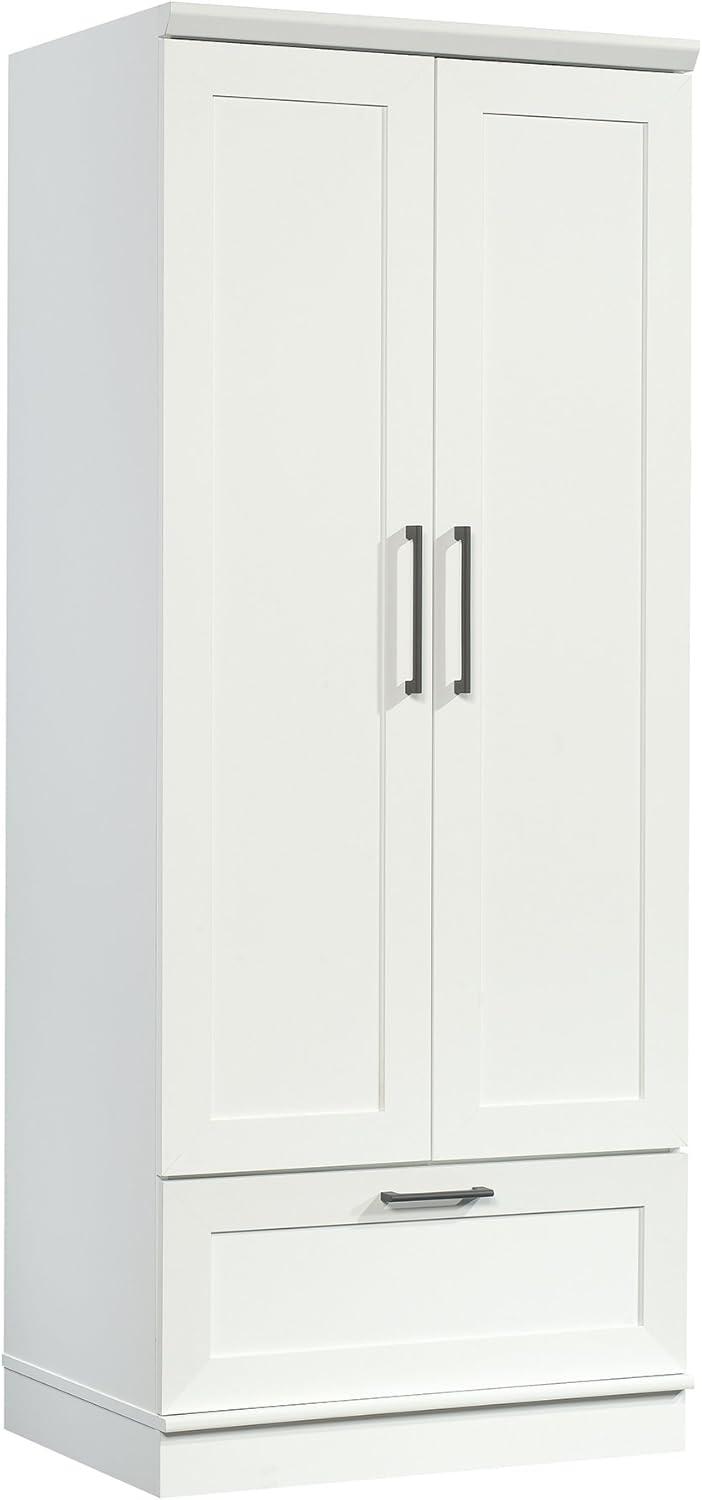 Homeplus Wardrobe Soft White - Sauder: MDF Construction, 2-Door Armoire Dresser with Drawers & Metal Hardware