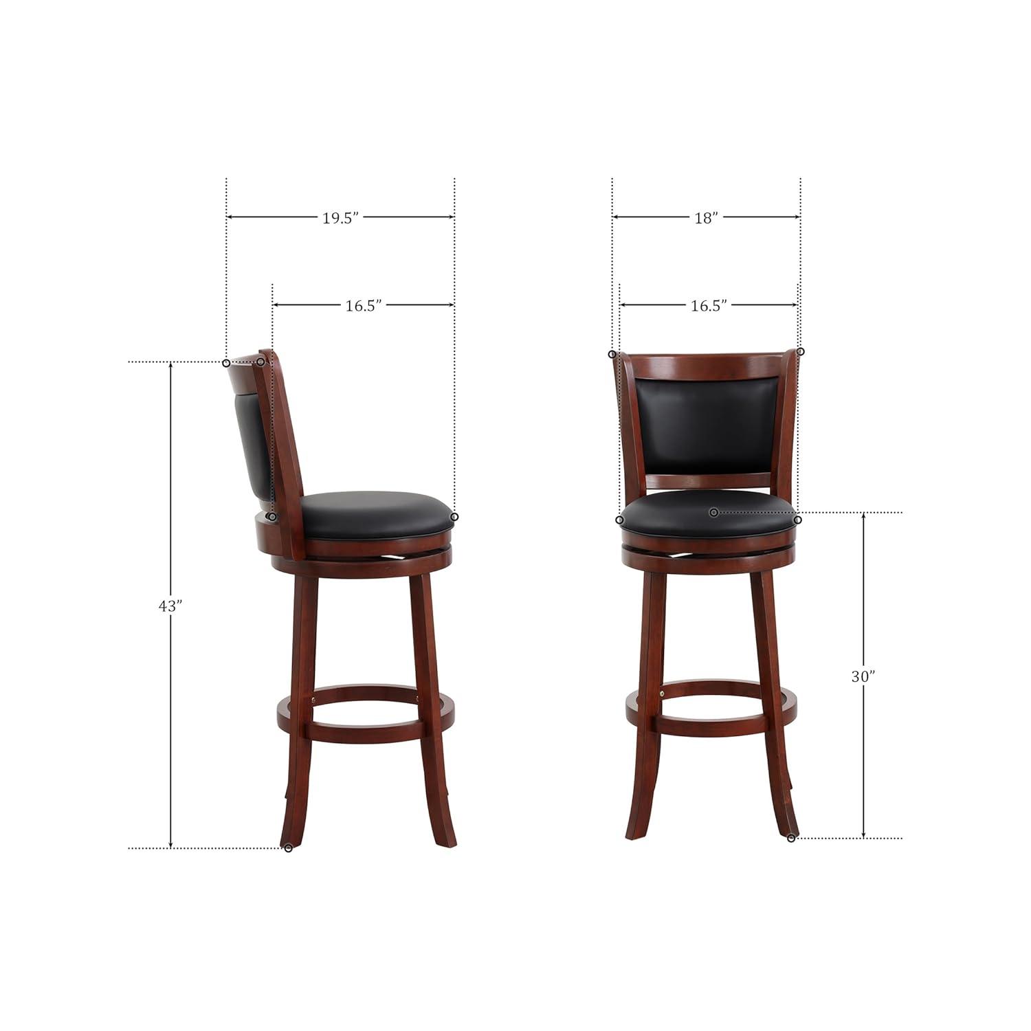 Lexicon Shapel Faux Leather Swivel Bar Stool in Dark Cherry