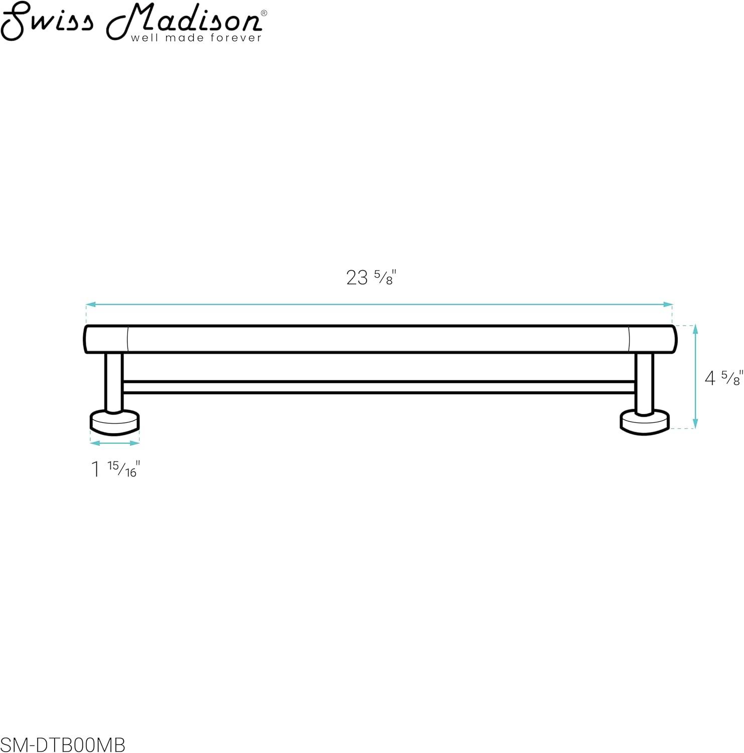 Avallon 24" Double Towel Bar in Matte Black