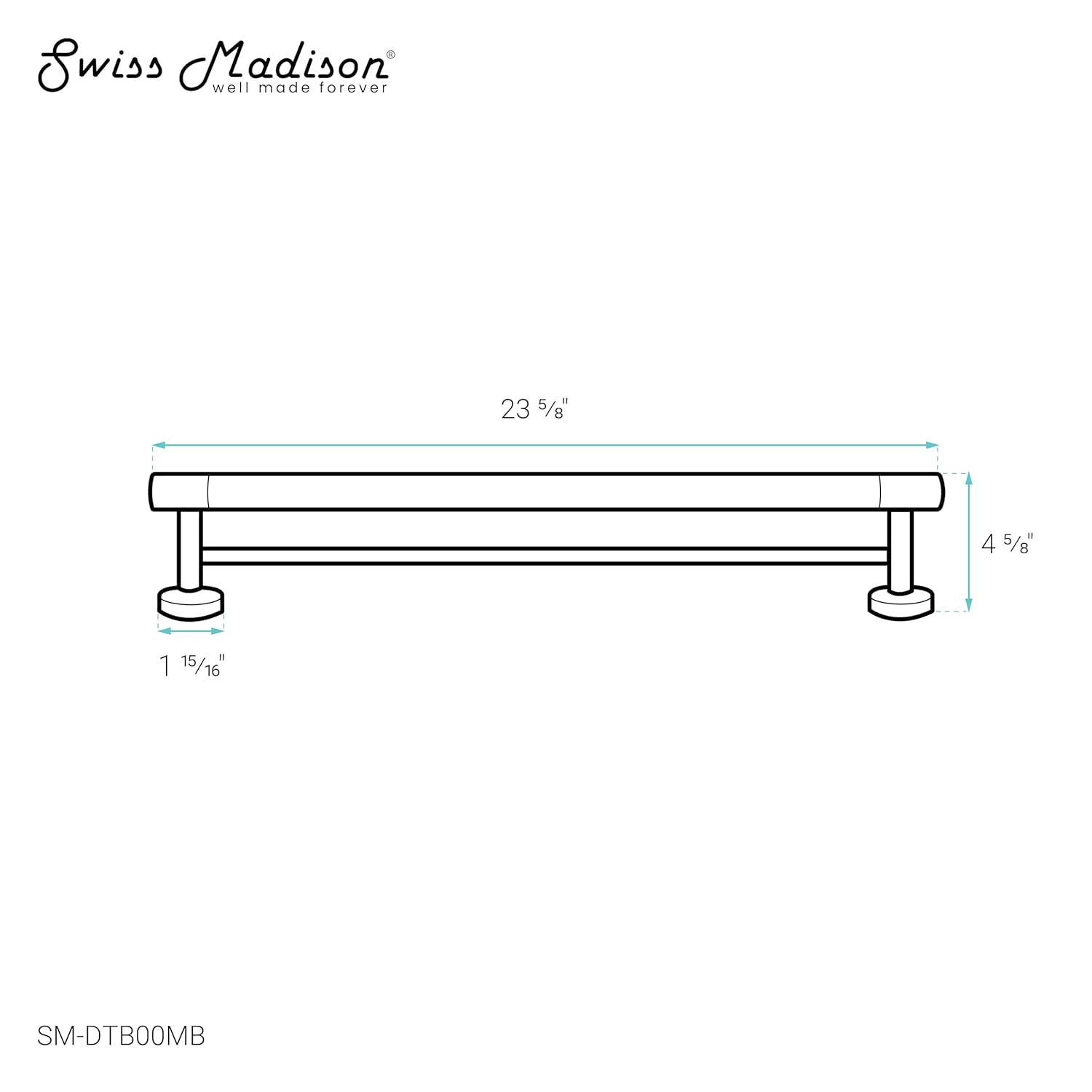 Avallon 24" Double Towel Bar in Matte Black
