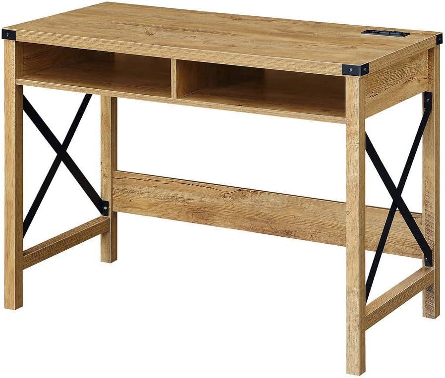 Durango English Oak 42" Desk with Built-In USB Charging Station