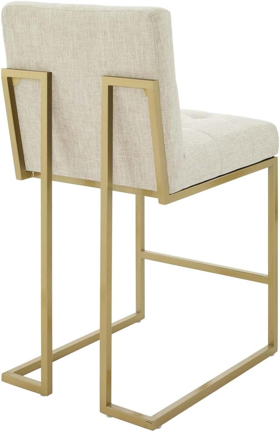 Set of 2 Privy Upholstered Fabric Counter Height Barstools Gold - Modway