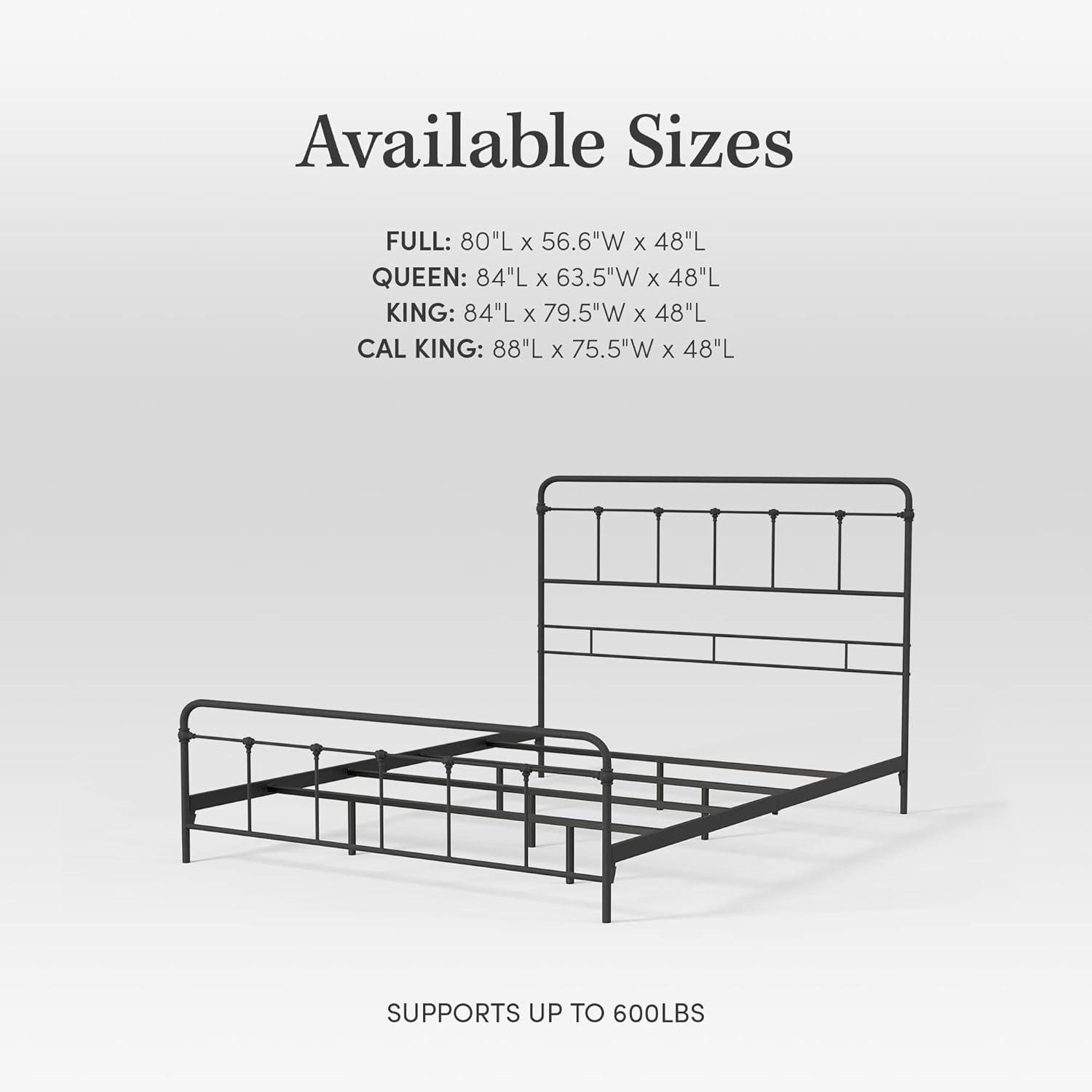 eLuxury Modern Industrial Metal Cordova Bed Frame